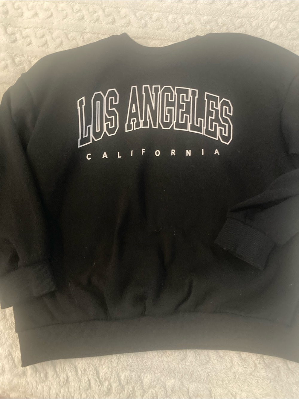 SHEIN Black Los Angeles California Crewneck Sweater